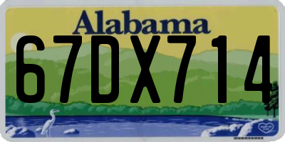 AL license plate 67DX714