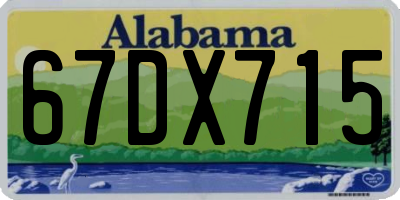 AL license plate 67DX715