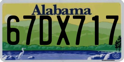 AL license plate 67DX717