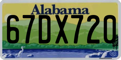 AL license plate 67DX720