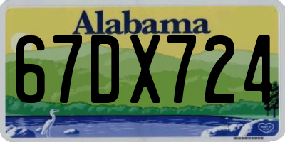 AL license plate 67DX724