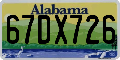 AL license plate 67DX726