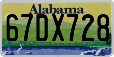 AL license plate 67DX728