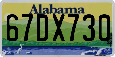 AL license plate 67DX730