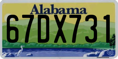 AL license plate 67DX731