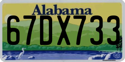 AL license plate 67DX733