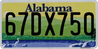 AL license plate 67DX750