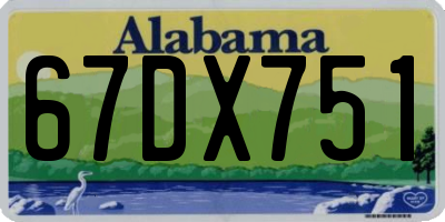 AL license plate 67DX751