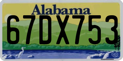 AL license plate 67DX753