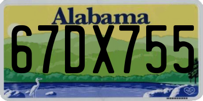 AL license plate 67DX755