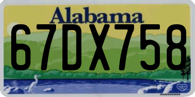 AL license plate 67DX758