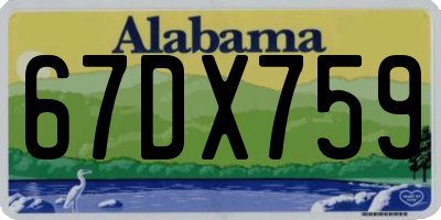 AL license plate 67DX759