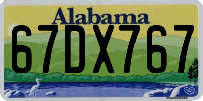 AL license plate 67DX767