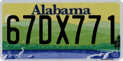 AL license plate 67DX771