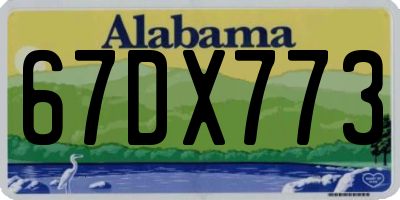 AL license plate 67DX773