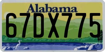 AL license plate 67DX775