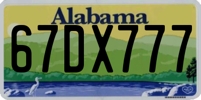 AL license plate 67DX777