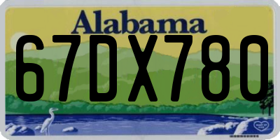 AL license plate 67DX780