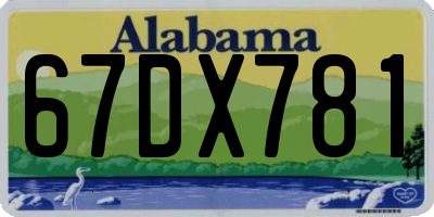 AL license plate 67DX781