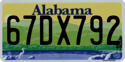 AL license plate 67DX792