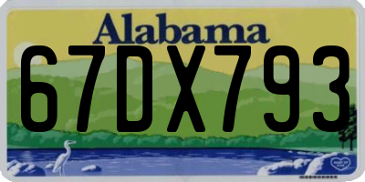 AL license plate 67DX793