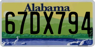 AL license plate 67DX794