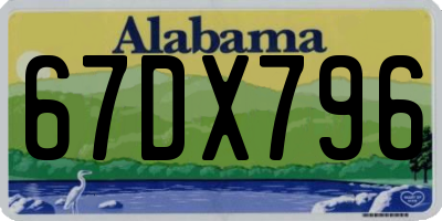 AL license plate 67DX796