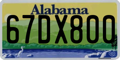 AL license plate 67DX800