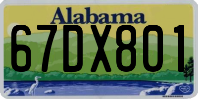 AL license plate 67DX801