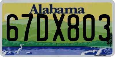 AL license plate 67DX803