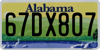 AL license plate 67DX807