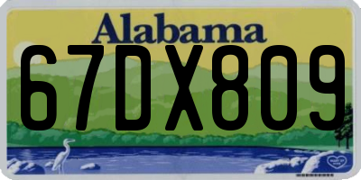 AL license plate 67DX809