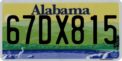 AL license plate 67DX815