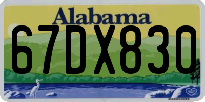 AL license plate 67DX830