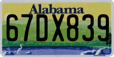 AL license plate 67DX839