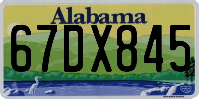 AL license plate 67DX845