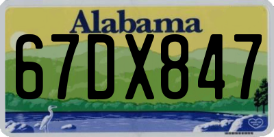 AL license plate 67DX847