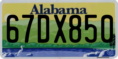 AL license plate 67DX850