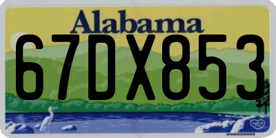 AL license plate 67DX853