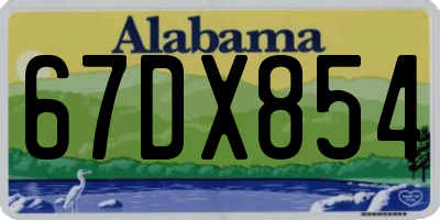 AL license plate 67DX854