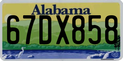 AL license plate 67DX858