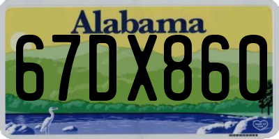 AL license plate 67DX860