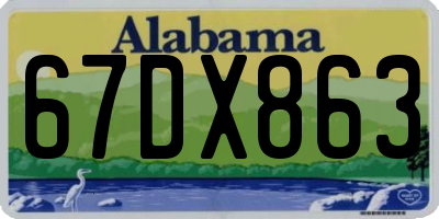 AL license plate 67DX863