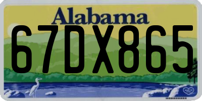 AL license plate 67DX865