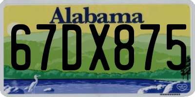 AL license plate 67DX875