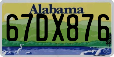 AL license plate 67DX876