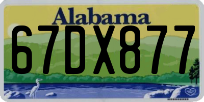 AL license plate 67DX877