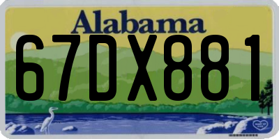 AL license plate 67DX881