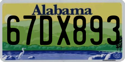 AL license plate 67DX893