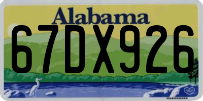 AL license plate 67DX926